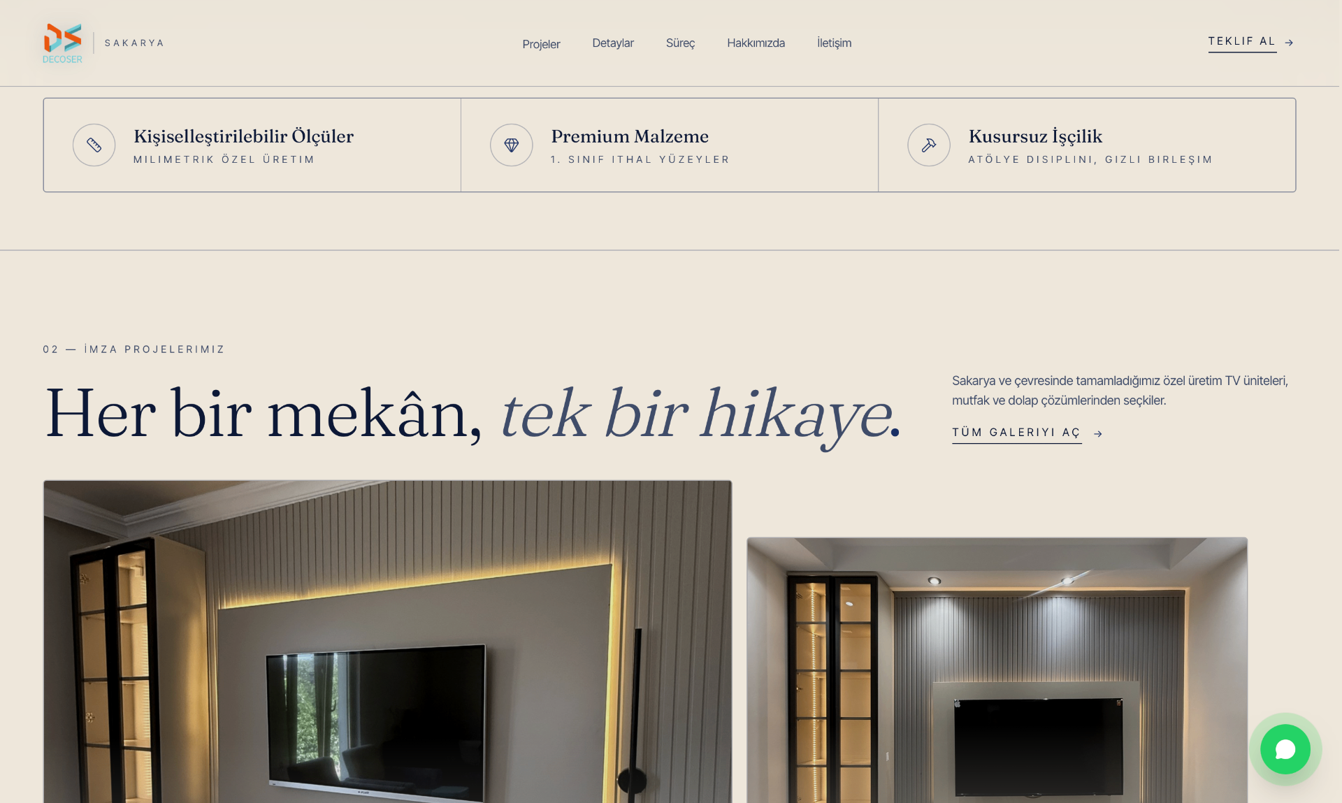Decoser öne çıkan hizmetler bölümü